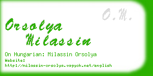 orsolya milassin business card